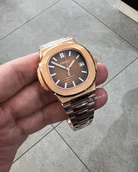 Seiko Solar Flare – Gold Frame & Orange Dial