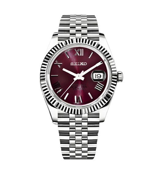 Seiko Bordeaux – 40mm Silver Maroon